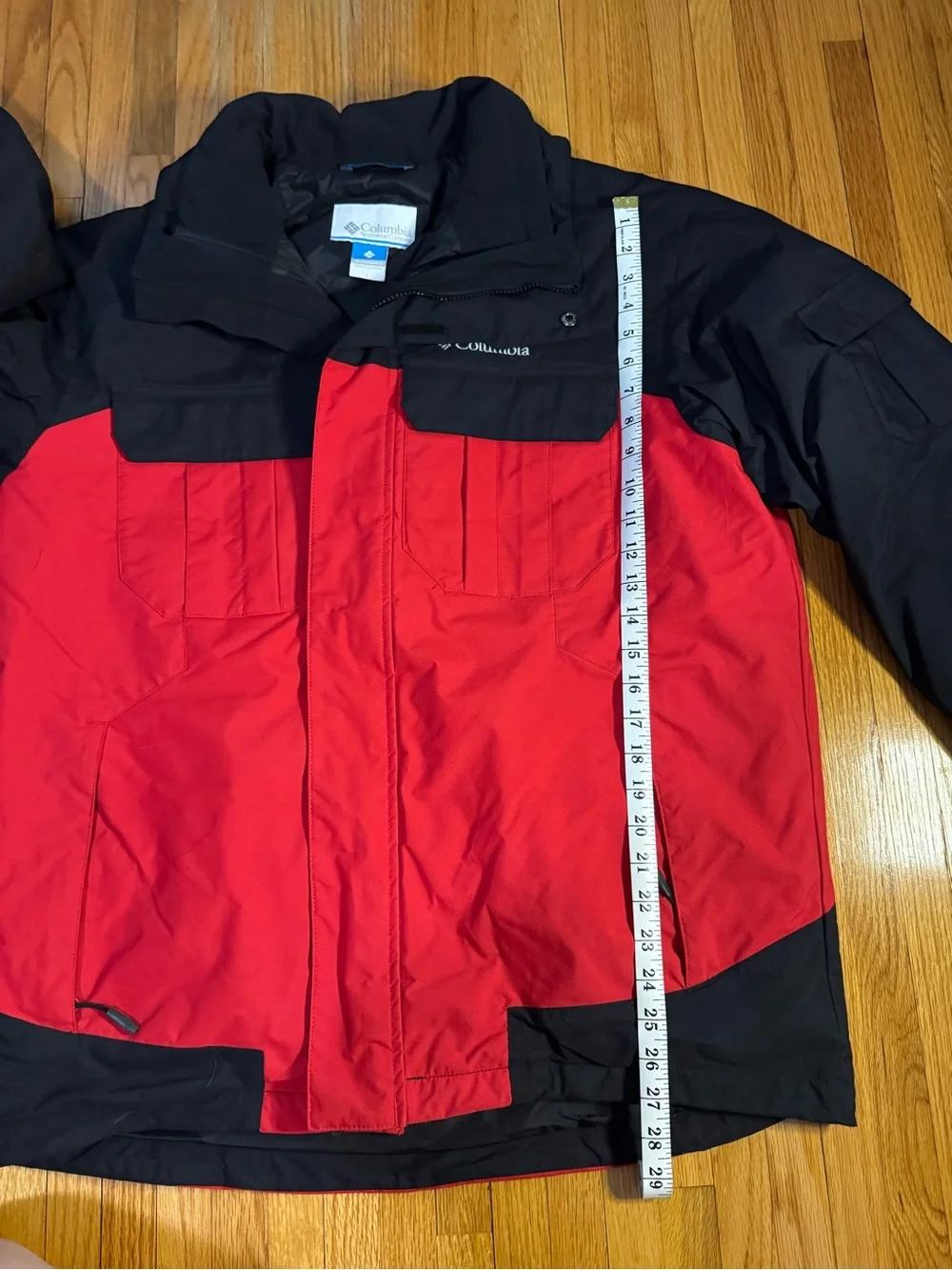 Columbia Men’s Large Black & Red Winter Coat Removable Lining
